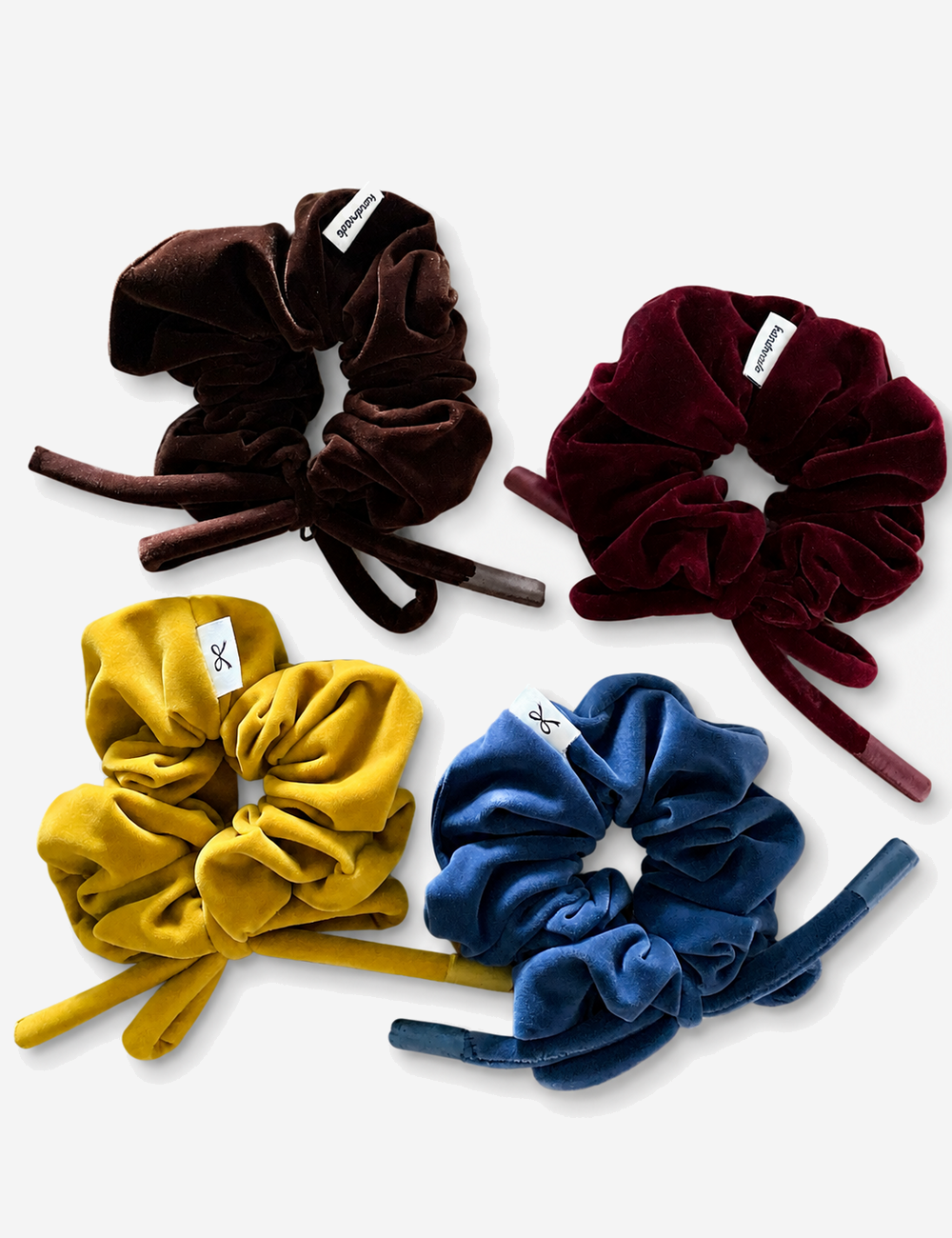 Simple Solid Color Velvet Bowknot Scrunchies 6W6HSR336