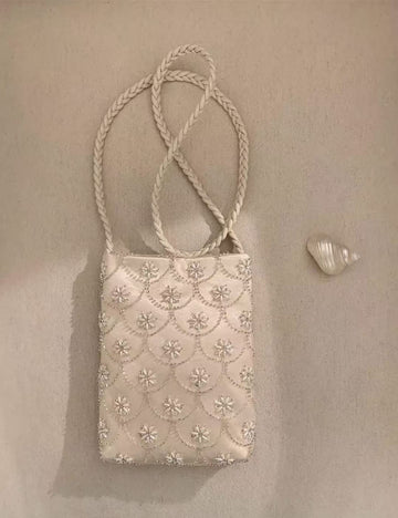 Cute Floral Beaded Embroidery Evening Bag 6S10BBG1464