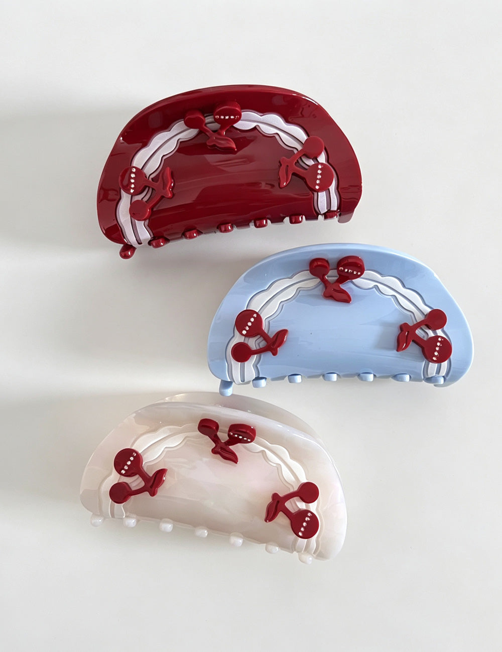 Sweet Cherry Semicircle Acetate Hair Claws 6W6HCP1225