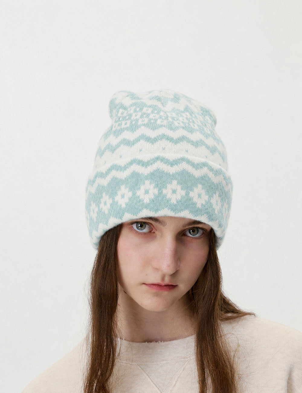Vintage Fair Isle Warm Knit Beanie Hat 6W6HAT646