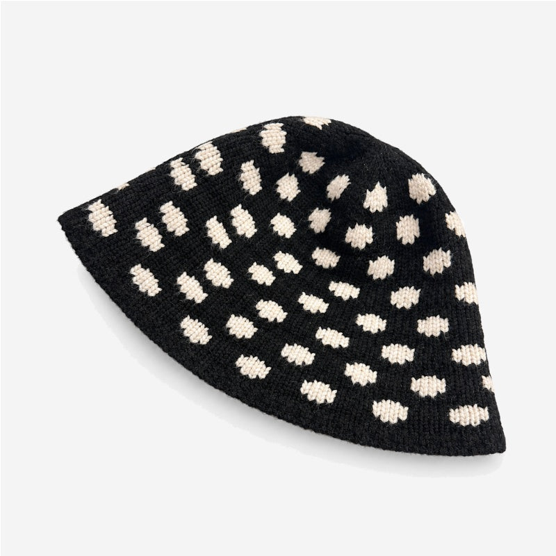 Cute Polka Dots Knit Bucket Hat 6W6HAT654
