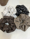 Simple Solid Color Striped Ruffled Scrunchies 6W6HSR375