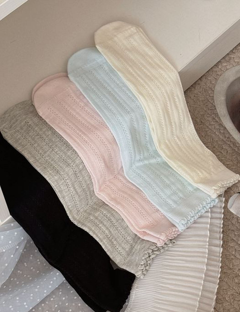 Fresh Solid Color Thin Breathable Scrunch Socks 6W8FSO744