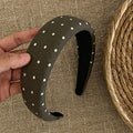 Vintage Coffee Polka Dots Padded Wide Headband 6W6HBD290