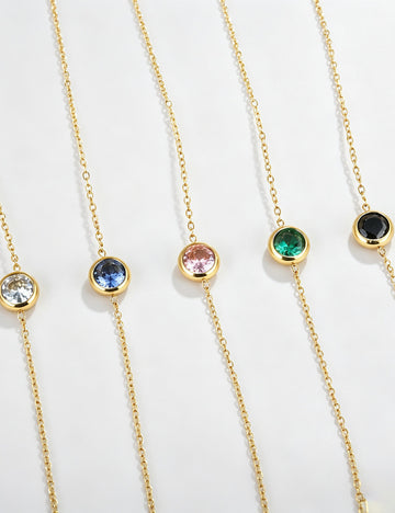Fashion Gold Plated Cubic Zirconia Chain Bracelet 6W6JBR517