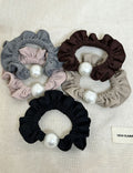 Minimalist Solid Color Pearl Elastic Scrunchies 6W6HSR380