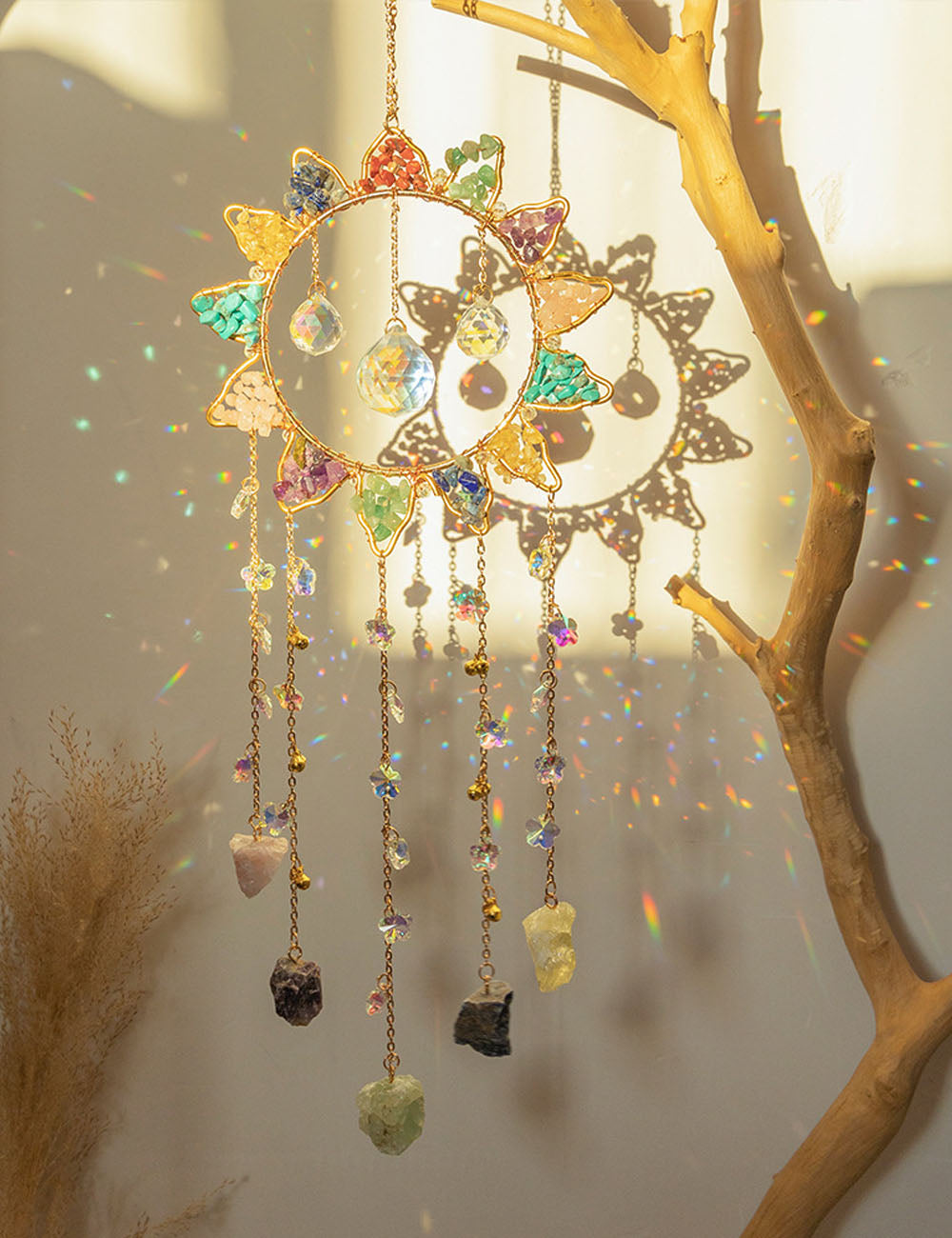 Colorful Crystal Floral Shape Dream Suncatchers MK2CZAS6H7HLS87