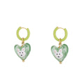 Heart Dangle Hoop Earrings - DippedShop Wholesale - #7539
