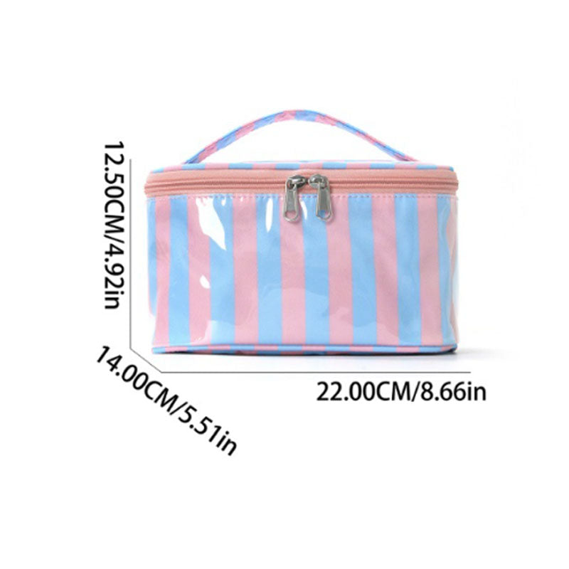 Color Block Striped Makeup Bag - DippedShop Wholesale - #6659