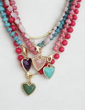 Sweet Heart Pendant Beaded Chain Necklace 6W6JNC378L