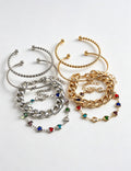 Stylish Gold Plated Heart Rhinestones Bracelets Set 6W6JBR493