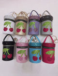 Creative Rhinestones Cherry Bucket Bag Pendant Keychain 6W10BBC625
