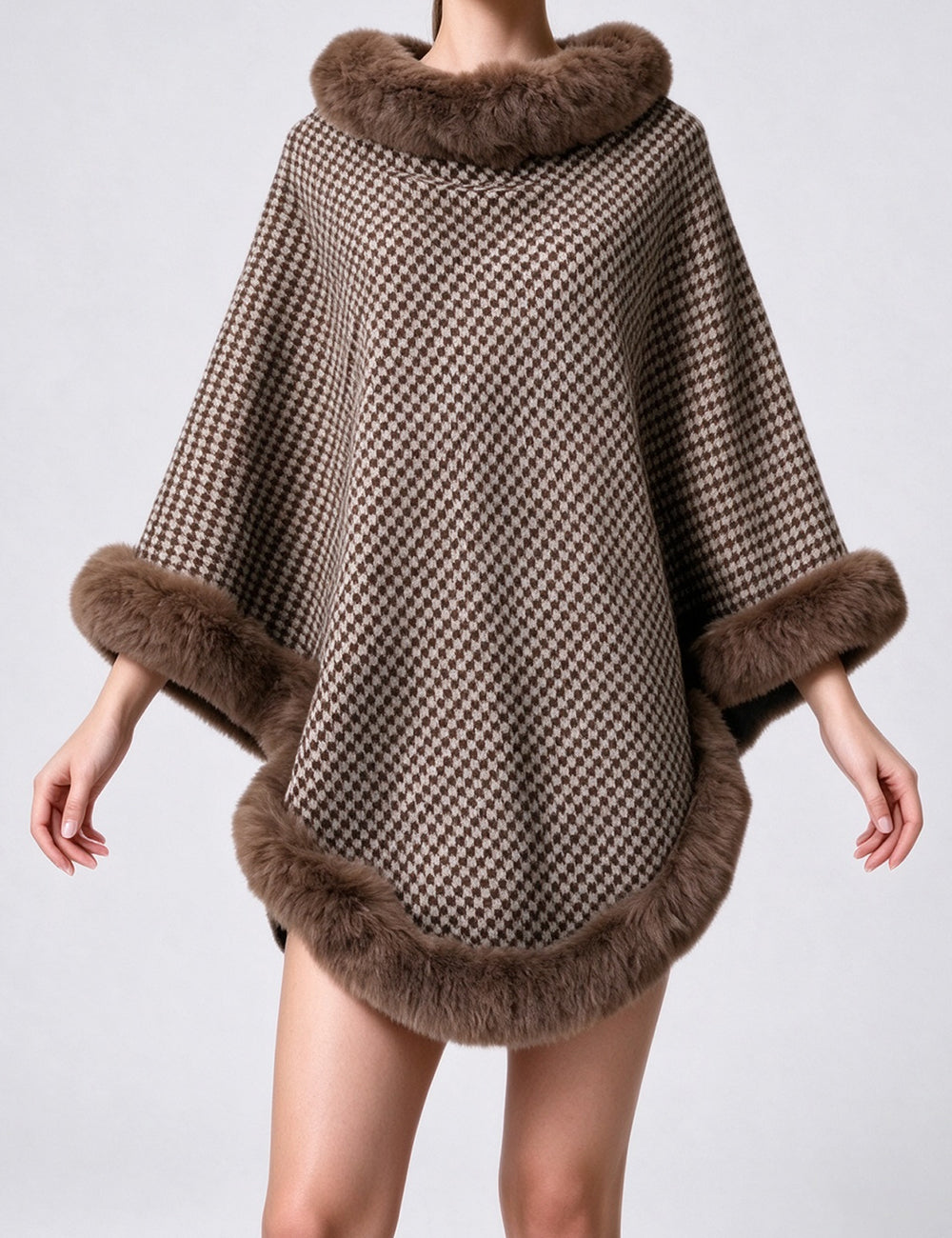 Faux Fur Shawl Poncho - DippedShop Wholesale - #4739