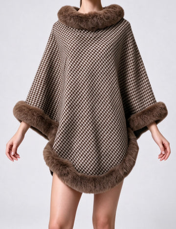 Faux Fur Shawl Poncho - DippedShop Wholesale - #4739