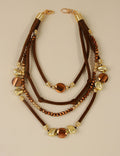 Vintage Multi Layer Beaded Rope Braided Necklace 6W6JNC661