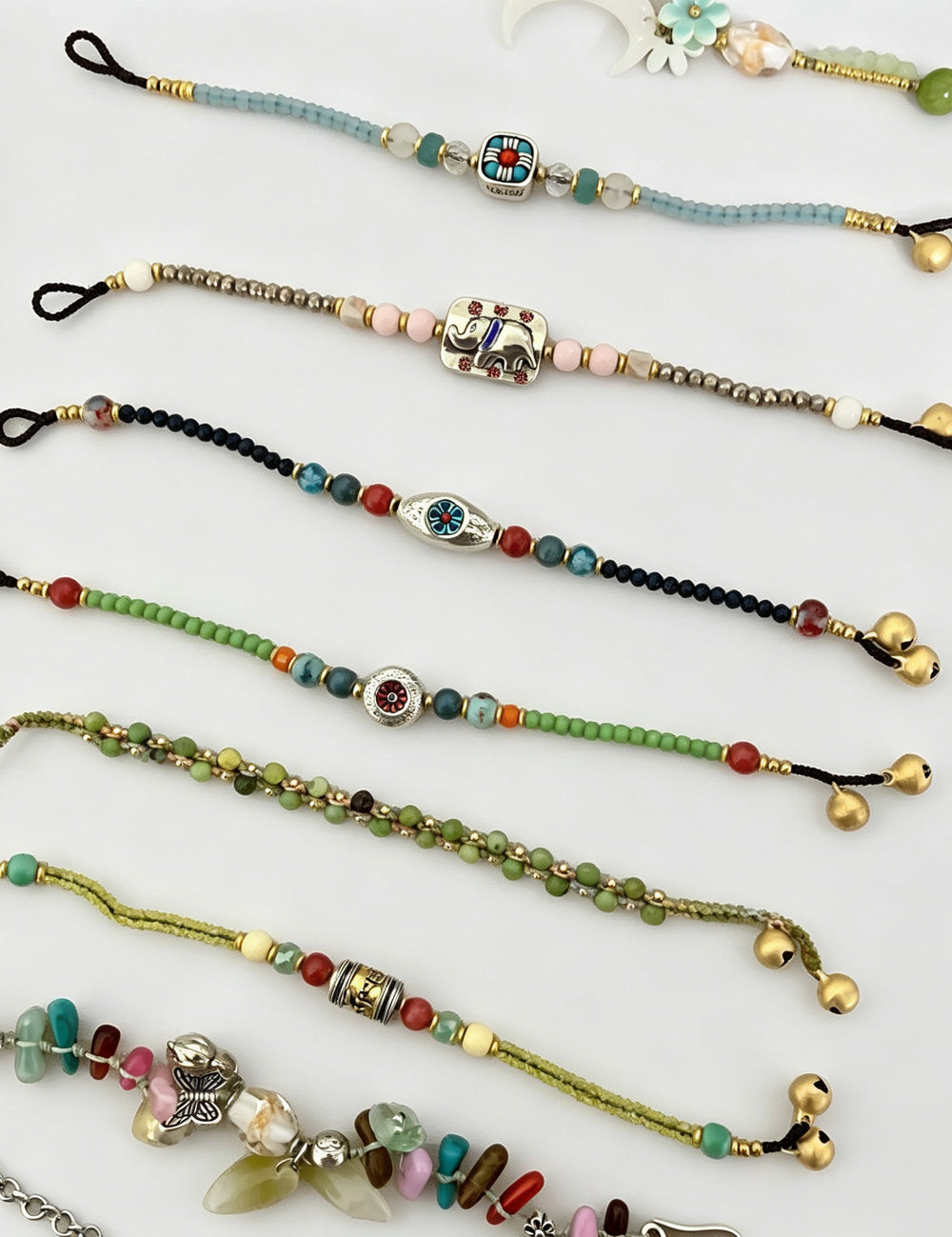 Boho Style Handmade Beaded Braided Chain Bracelet 6W6JBR476