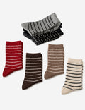 Winter Color Contrast Striped Warm Scrunch Socks 6W8FSO677