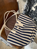 Minimalist Striped Large Capacity Tote Bag 6W10BBG1368