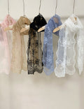 Sweet Solid Color Floral Lace Silk Scarf 6W6NSI220