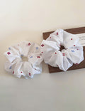 Elegant Floral Embroidery Ruffled Elastic Hair Scrunchie MK2BW6W6HSR76