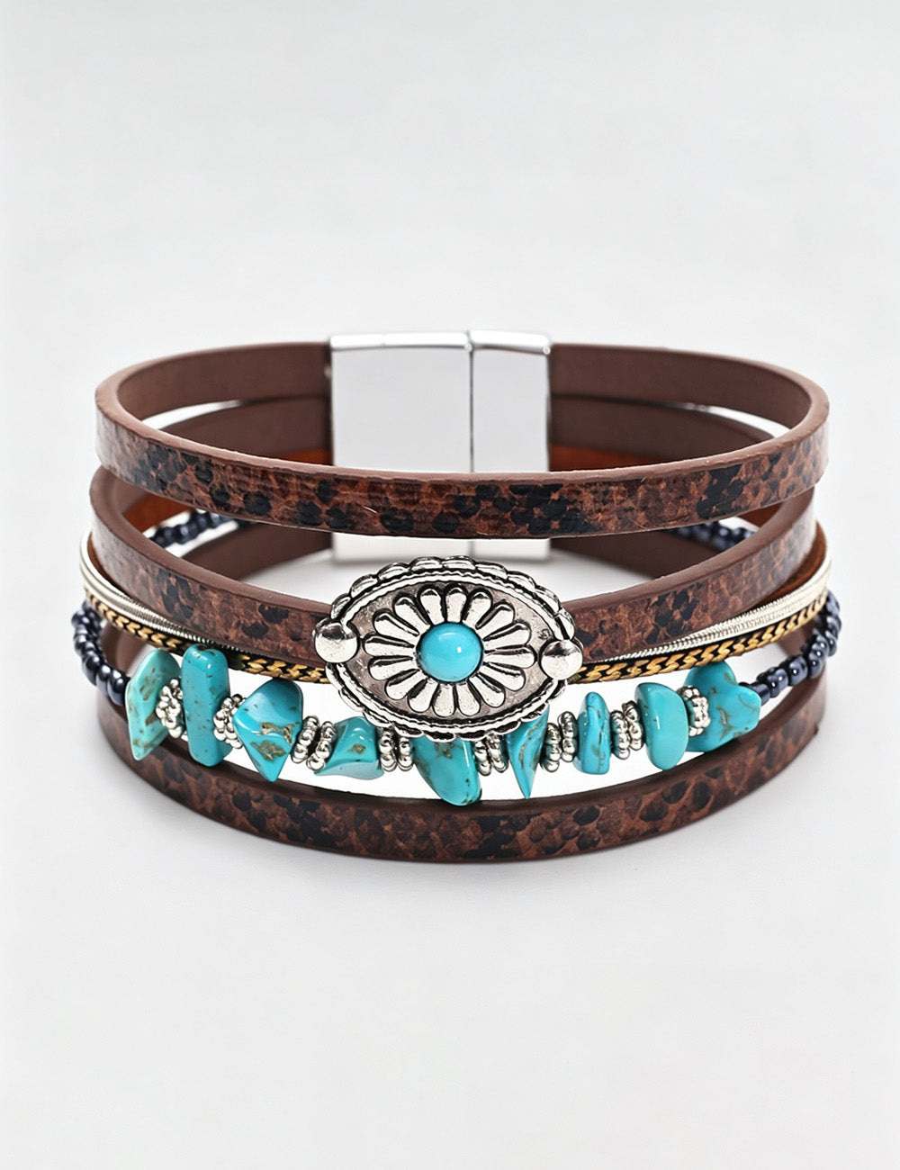 Vintage Multi Layer Snack Print PU Bracelets 6W6JBR497