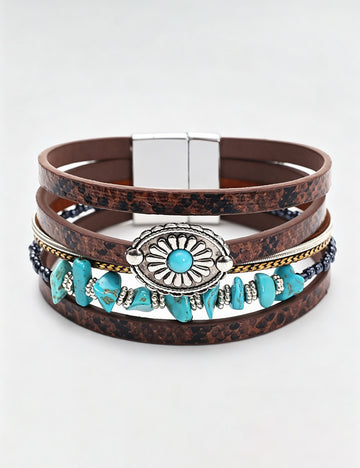 Vintage Multi Layer Snack Print PU Bracelets 6W6JBR497