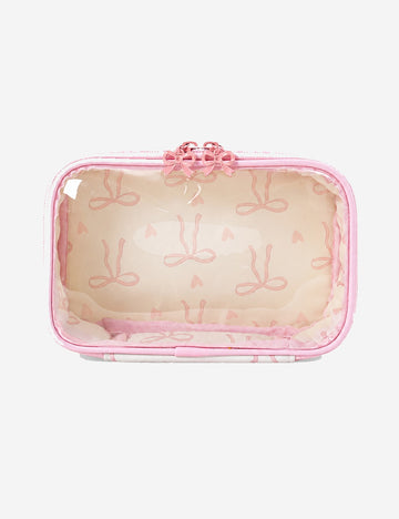 Cute Waterproof Bowknot Clear PVC Makeup Bag 6S5CO199
