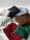 Cute Dachshund Embroidery Warm Knit Scarf 6W6NSC131