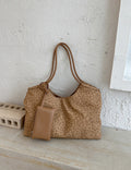 Retro Leopard Print Shopping Tote Bag 6W10BBG2483