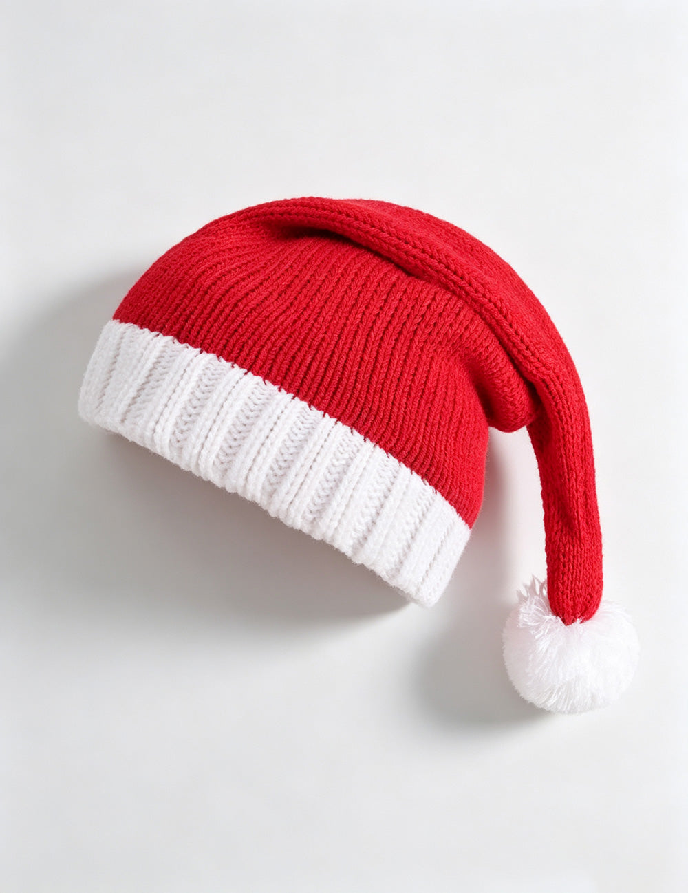 Knitted Santa Clause Beanie Hat with Pompom 6W6HAT829