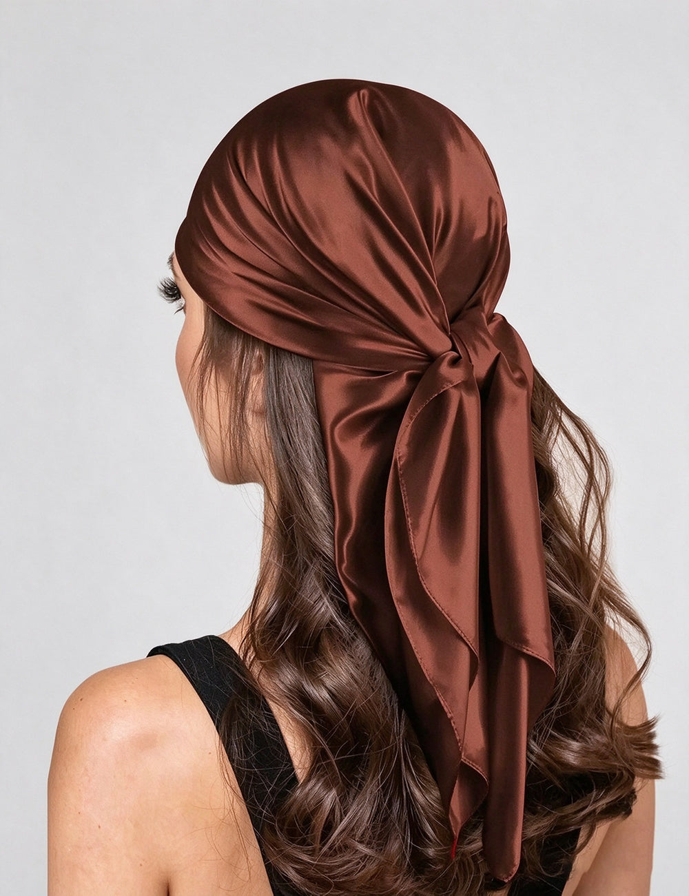 Minimalist Solid Color Soft Square Satin Scarf 6W6NSC234