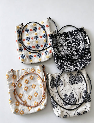 Vintage Butterfly Flower Embroidery Crossbody - DippedShop Wholesale - #3715