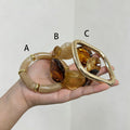 Vinatge Amber Beaded Stackable Bangle Bracelet 6W6JBR601