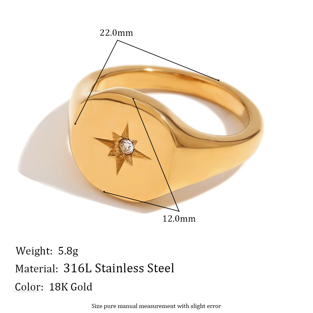 Cubic Zircon Starburst Ring - DippedShop Wholesale - #7059