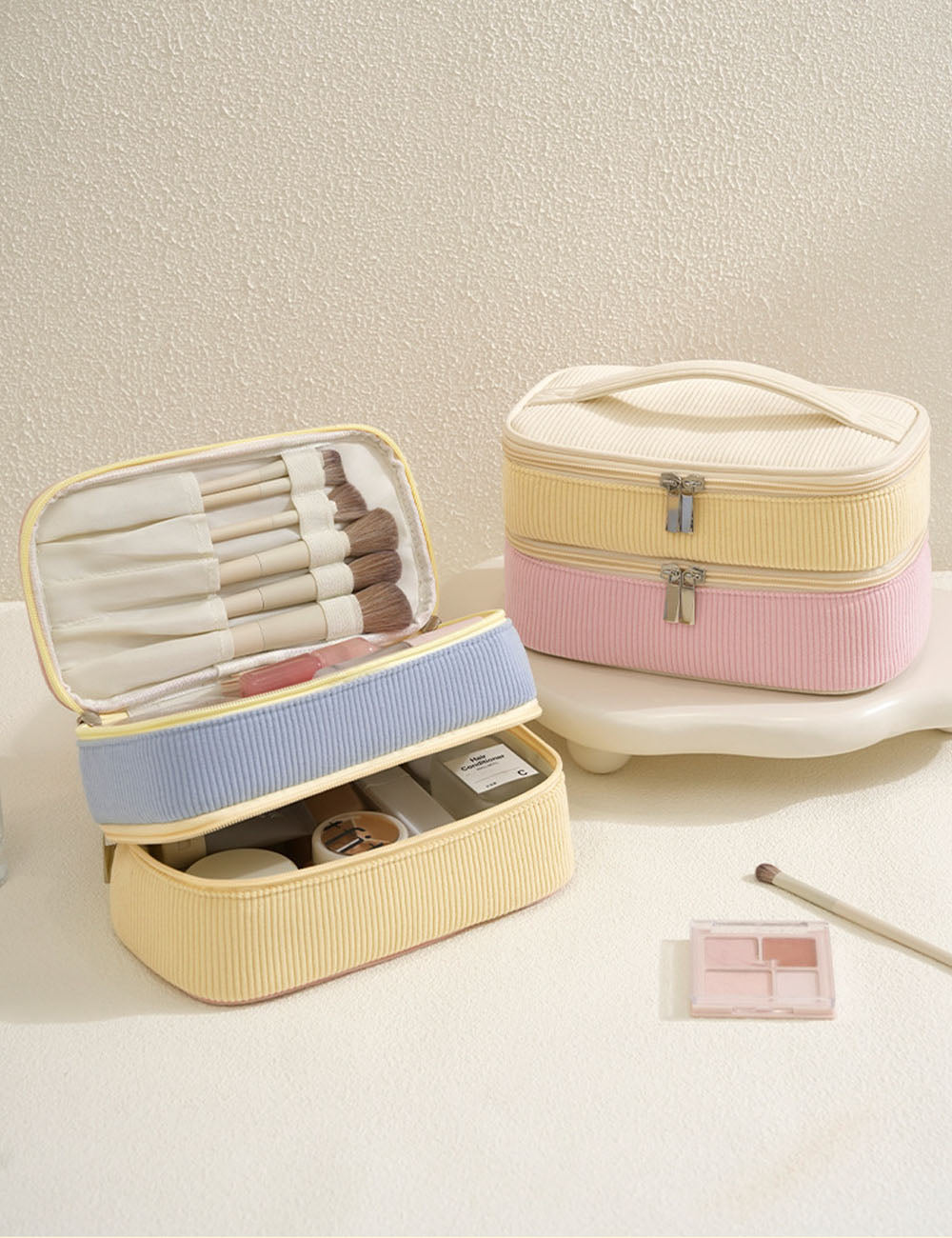 Stylish Color Block Double Layer Cosmetic Bag 6S5CO120