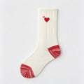 Heart Embroidery Rib Socks - DippedShop Wholesale - #3843