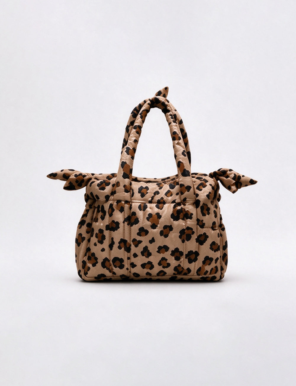 Leopard Print Puffer Lightweight Padded Tote Bag 6W10BBG2403