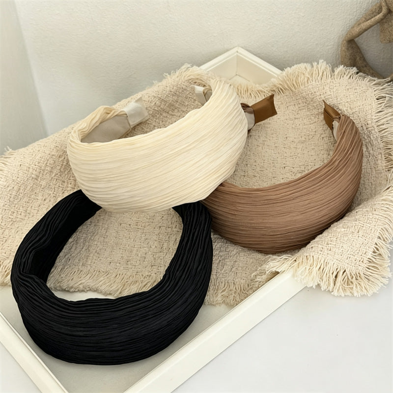 Trendy Ruched Solid Color Wide Headband 6W6HBD310