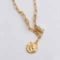 Coin Medallion Pendant Necklace - DippedShop Wholesale - #7971