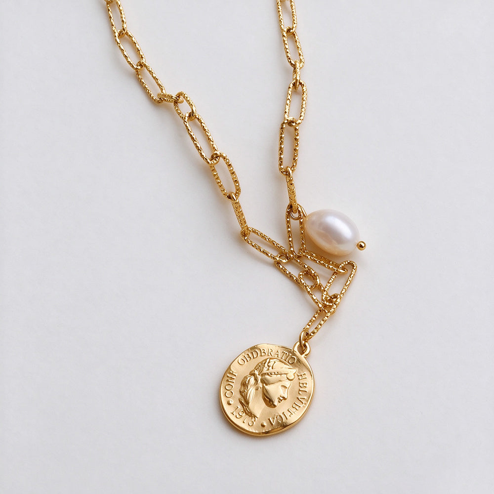 Coin Medallion Pendant Necklace - DippedShop Wholesale - #7971