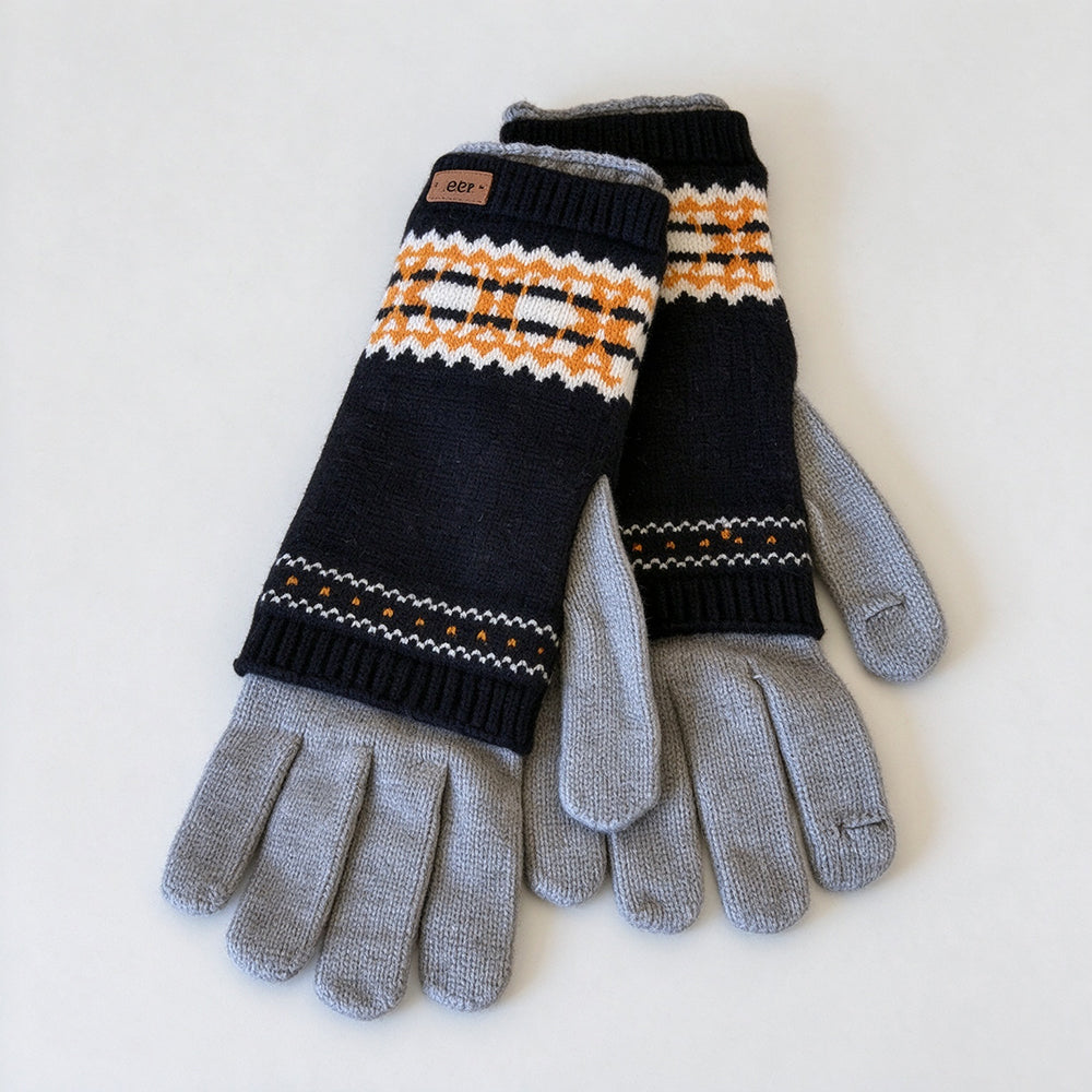 Fair Isle Touchscreen Knit Gloves - DippedShop Wholesale - #7587