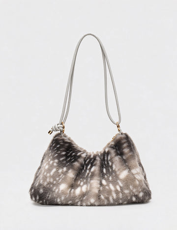 Trendy Soft Plush Deer Print Shoulder Bag 6W10BBG2373