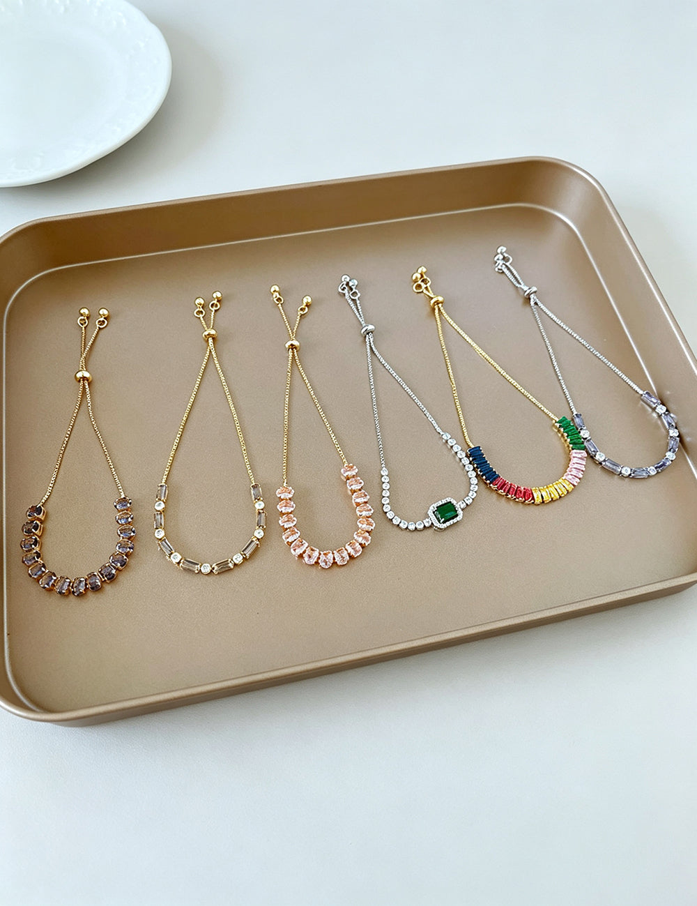 Chic Gold Plated Colorful Zircon Adjustable Bracelet 6W6JBR718