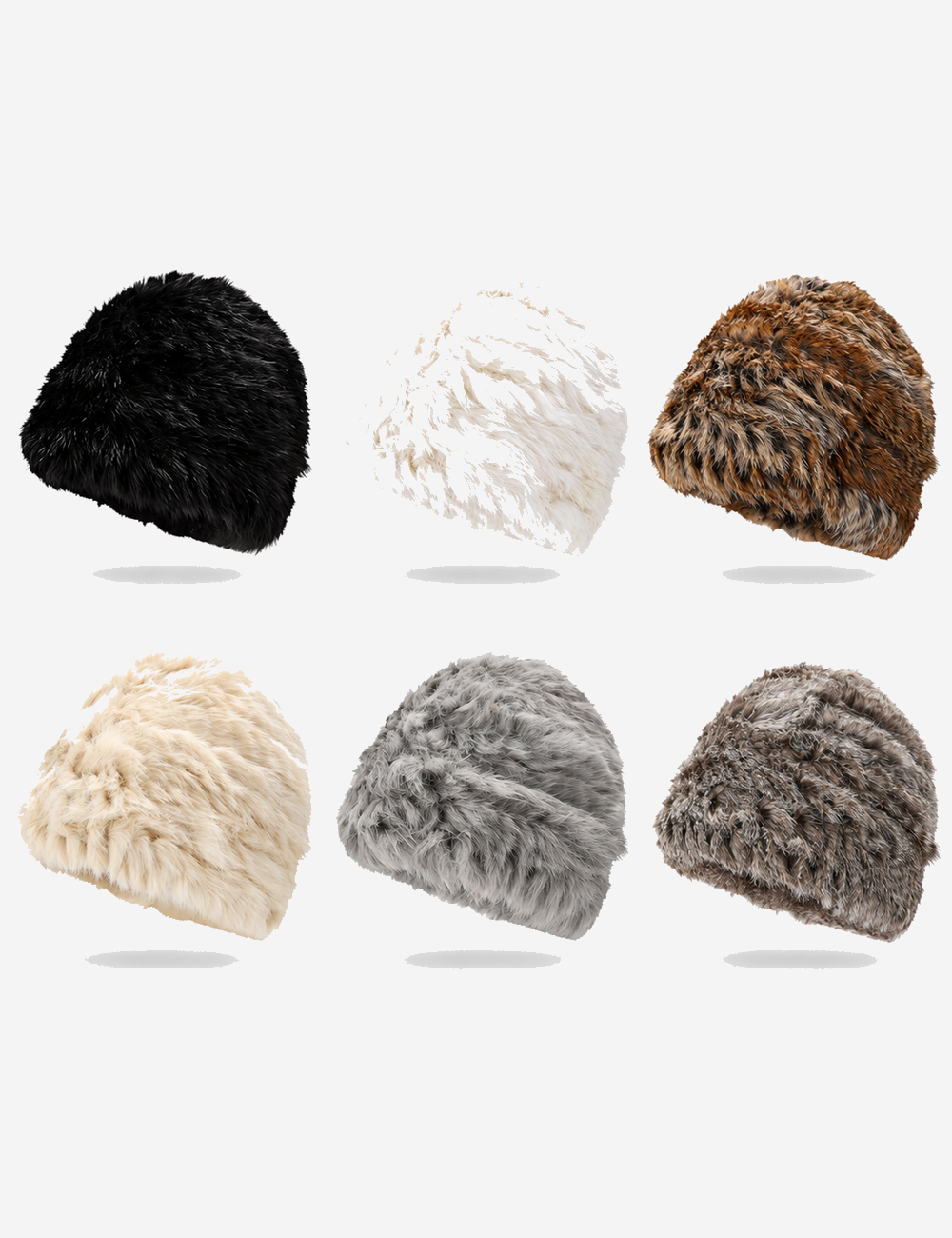 Simple Thick Faux Rabbit Fur Bucket Hat 6W6HAT684