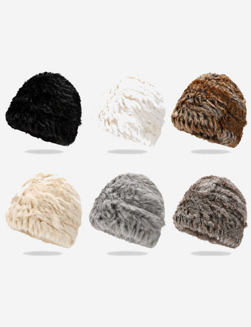 Simple Thick Faux Rabbit Fur Bucket Hat 6W6HAT684