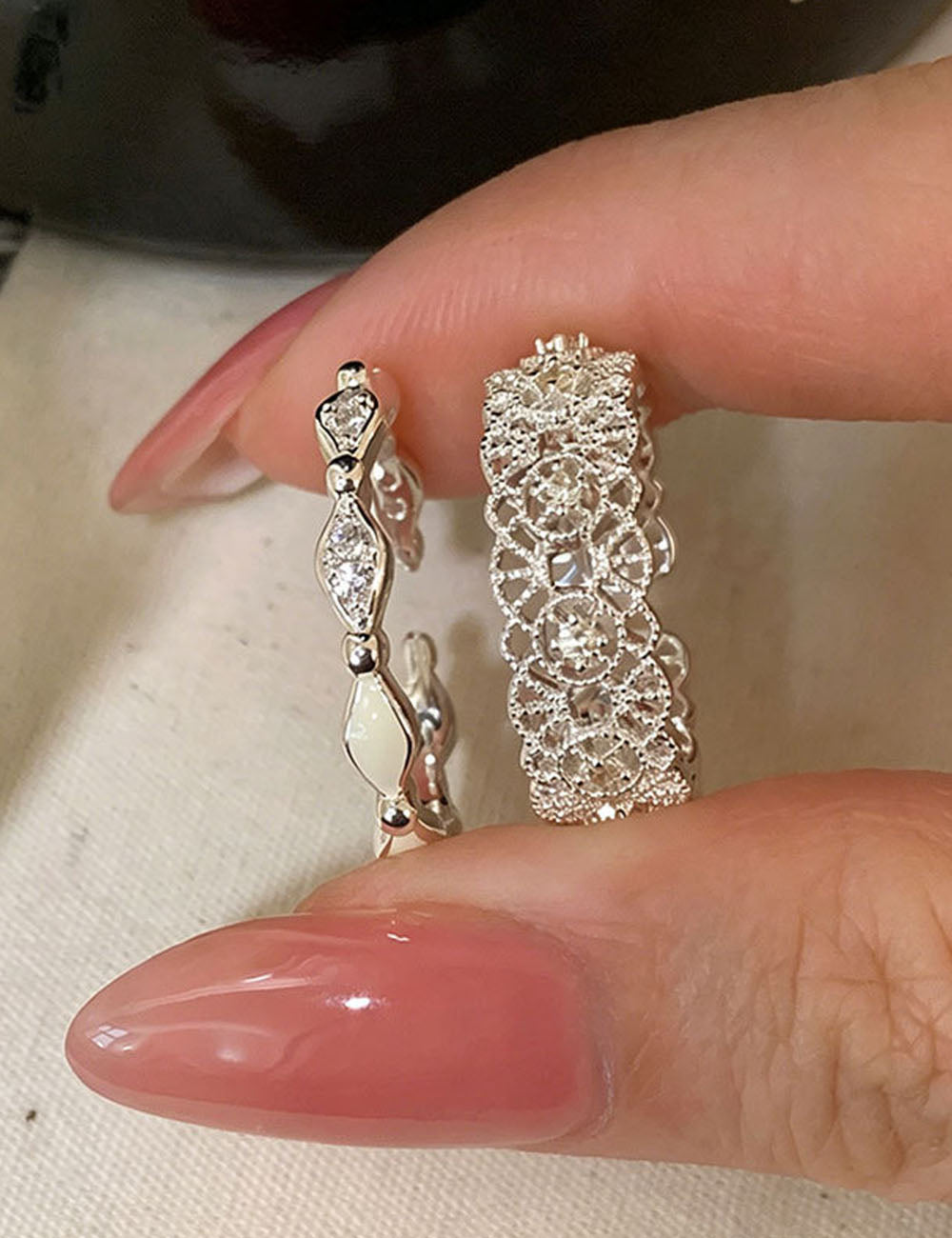 Cubic Zirconia Lace Open Ring - DippedShop Wholesale - #2243