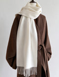 Solid Color Fringe Scarf - DippedShop Wholesale - #7667
