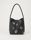 Vintage Floral Sequin Canvas Bucket Bag 6W10BBG1397