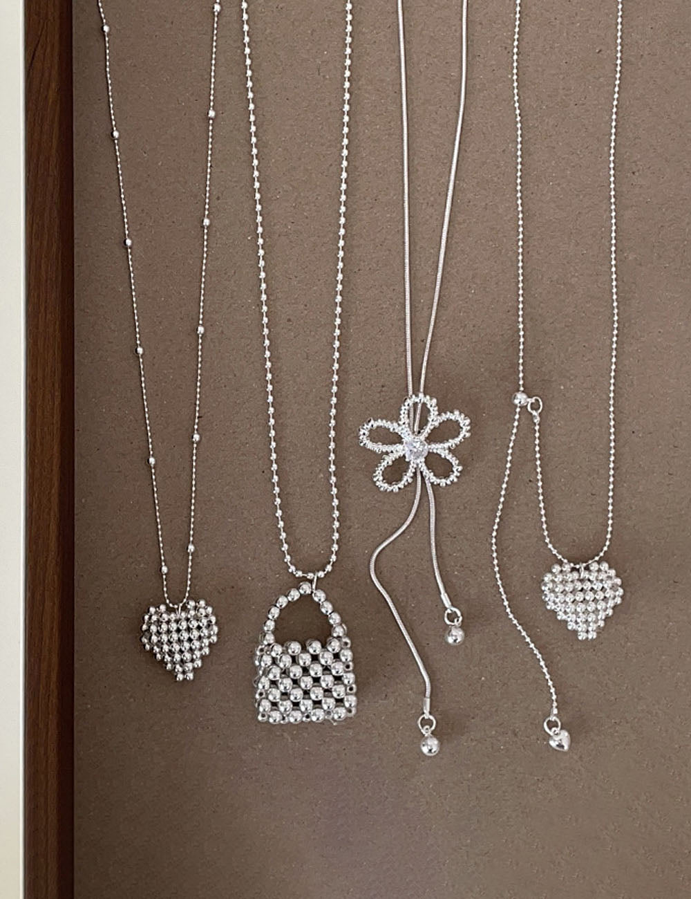 Flower Heart Pendant Necklace - DippedShop Wholesale - #5843