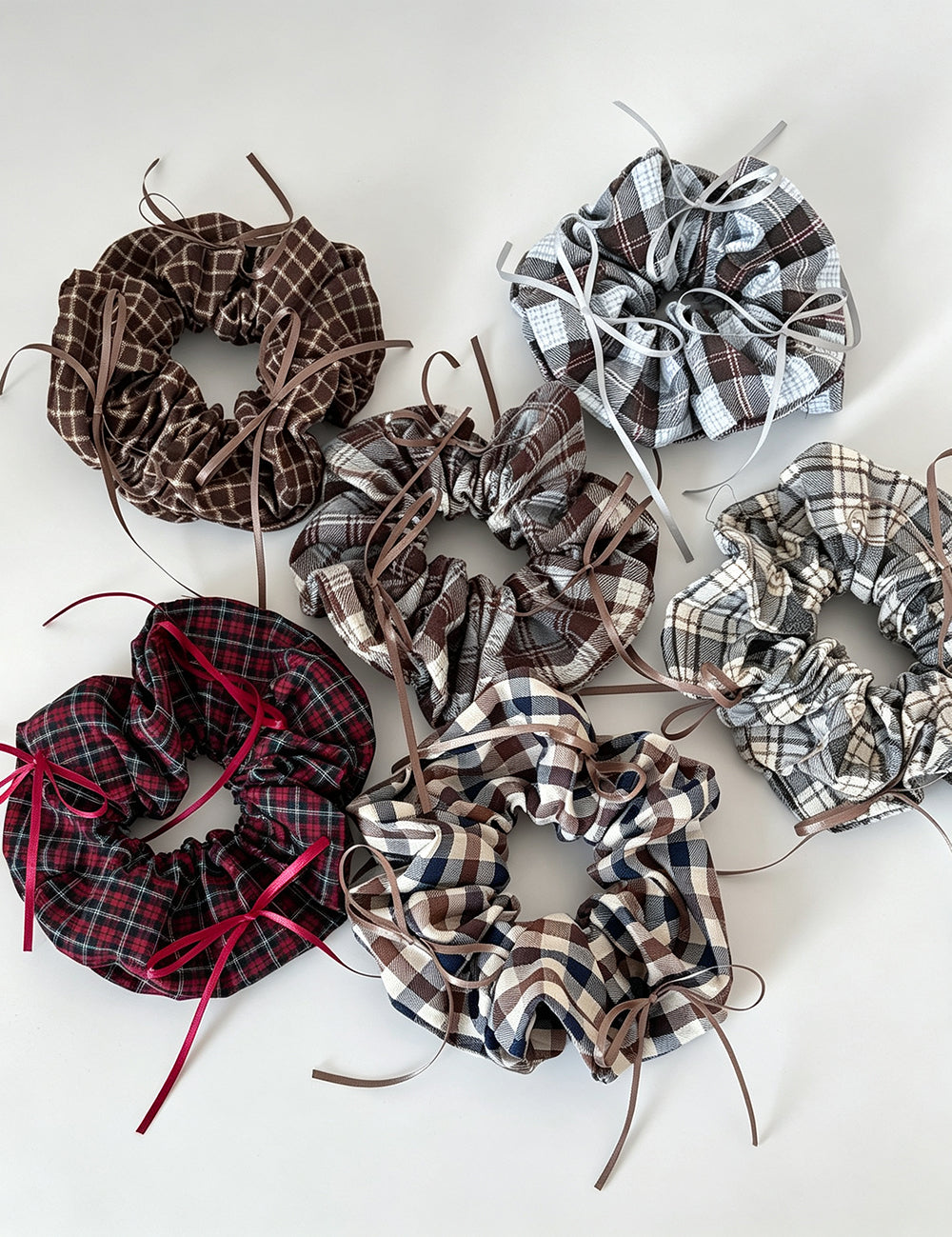 Retro Plaid Print High Elastic Scrunchies 6W6HSR493